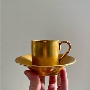 Vintage mini gold cup and saucer